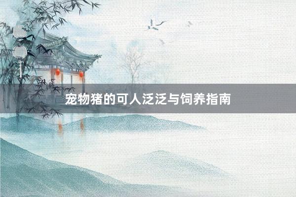 宠物猪的可人泛泛与饲养指南