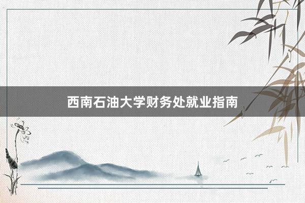 西南石油大学财务处就业指南