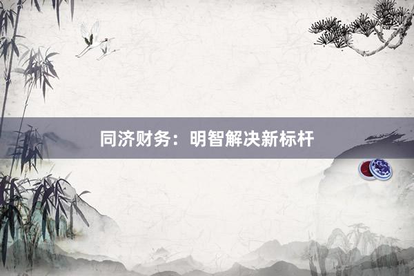 同济财务：明智解决新标杆